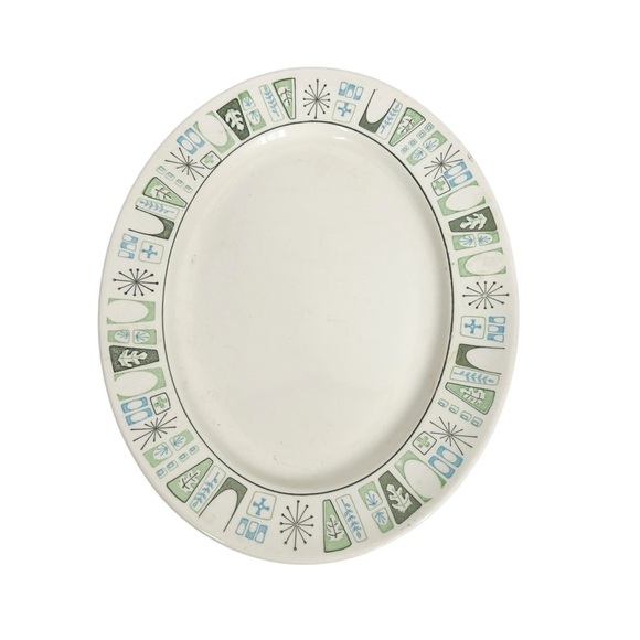 CATHAY by Taylor, Smith & Taylor 13" Oval Serving Platter Atomic Starburst - Picture 2 of 7